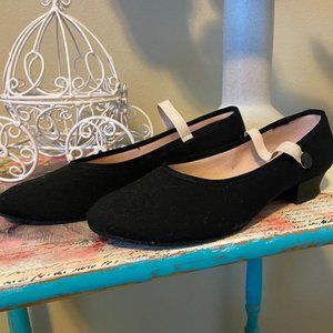 Bloch Tempo Accent Canvas Dance Character Shoe - Black - Size 5.5